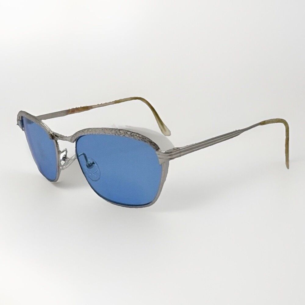 Caprice Metalvista Vintage Sunglasses 1/25 12K GF Square Blue Lens Frame Italy